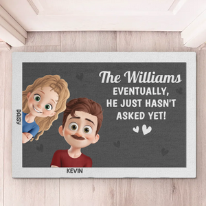 Our Love Writes Its Own Story - Couple Personalized Custom Home Decor Decorative Mat - House Warming Gift For Husband Wife, Anniversary