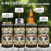 Adventure, Love, And A Campfire - Camping Personalized Custom 4 In 1 Can Cooler Tumbler - Gift For Couple, Husband Wife, Camping Lovers