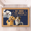 Paws Up, We’re Here - Dog Personalized Custom Home Decor Decorative Mat - House Warming Gift For Pet Owners, Pet Lovers