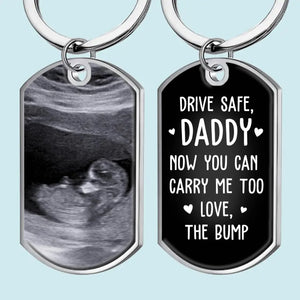 Custom Photo Now You Can Carry Me Too - Family Personalized Custom Keychain - Gift For Family Members, Baby Shower Gift