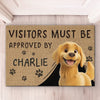 Dogs Rule Here, Humans Welcome Too - Dog Personalized Custom Home Decor Decorative Mat - House Warming Gift For Pet Owners, Pet Lovers