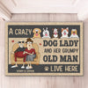 Beware, Barks & Grumbles - Couple Personalized Custom Home Decor Decorative Mat - House Warming Gift For Husband Wife, Anniversary, Pet Owners, Pet Lovers