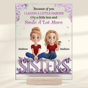 Life Is Better With A Bestie By Your Side - Bestie Personalized Custom Rectangle Shaped Acrylic Plaque - Gift For Best Friends, BFF, Sisters