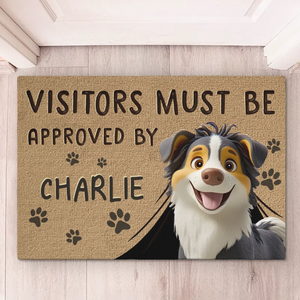Dogs Rule Here, Humans Welcome Too - Dog Personalized Custom Home Decor Decorative Mat - House Warming Gift For Pet Owners, Pet Lovers