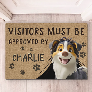Dogs Rule Here, Humans Welcome Too - Dog Personalized Custom Home Decor Decorative Mat - House Warming Gift For Pet Owners, Pet Lovers