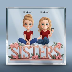 Real Queens Fix Each Other’s Crowns - Bestie Personalized Custom Square Shaped Acrylic Plaque - Gift For Best Friends, BFF, Sisters