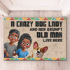 Welcome To The Dog Lady's And The Grump's House - Couple Personalized Custom Home Decor Decorative Mat - House Warming Gift For Husband Wife, Anniversary, Pet Owners, Pet Lovers