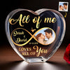 Custom Photo Infinite Love, Forever Ours - Couple Personalized Custom 3D Crystal Heart Shaped - Gift For Husband Wife, Anniversary