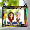 A Mother Is The Heart That Beats For The Whole Family - Family Personalized Window Hanging Suncatcher Ornament - Mother's Day, Gift For Mom, Grandma