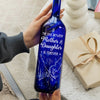 The Love Between Mother & Daughter Is Forever - Family Personalized Custom Blue Bottle Lamp - Mother's Day, Gift For Mom, Daughter