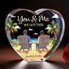 Happiness Is Being Together - Couple Personalized Custom 3D Crystal Heart Shaped - Gift For Husband Wife, Anniversary