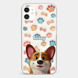 Barking With Joy - Dog Personalized Custom 3D Inflated Effect Printed Clear Phone Case - Gift For Pet Owners, Pet Lovers