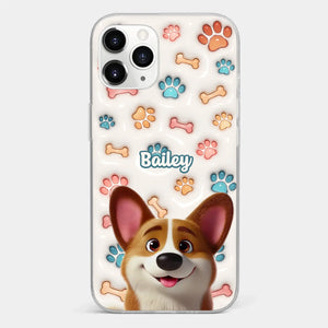 Barking With Joy - Dog Personalized Custom 3D Inflated Effect Printed Clear Phone Case - Gift For Pet Owners, Pet Lovers