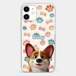 Barking With Joy - Dog Personalized Custom 3D Inflated Effect Printed Clear Phone Case - Gift For Pet Owners, Pet Lovers