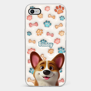 Barking With Joy - Dog Personalized Custom 3D Inflated Effect Printed Clear Phone Case - Gift For Pet Owners, Pet Lovers