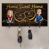 Every Moment With You Feels Like Home - Couple Personalized Custom Home Decor Key Hanger, Key Holder - House Warming Gift For Husband Wife, Anniversary