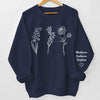 Blooming Bonds - Family Personalized Custom Unisex Sweatshirt, Hoodie With Design On Sleeve - Mother's Day, Gift For Mom, Grandma