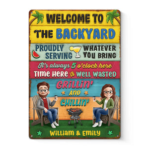 Good Times, Great Company, Even Better Drinks - Couple Personalized Custom Home Decor Metal Sign - House Warming Gift For Husband Wife, Anniversary