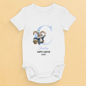 Bunny Kisses And Easter Wishes - Family Personalized Custom Baby Onesie - Easter Gift For Baby Kids, Newborn Baby