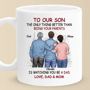 A Bond That Time Can't Break - Family Personalized Custom Mug - Father's Day, Gift For Son