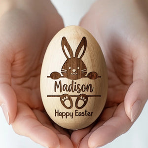 My First Easter Keepsake - Family Personalized Custom Wooden Egg Shaker - Easter Gift For Baby Kids, Newborn Baby