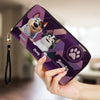 My Heart Belongs To My Pet - Dog & Cat Personalized Custom Leather Long Wallet - Gift For Pet Owners, Pet Lovers
