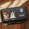 Love Begins With A Paw - Dog & Cat Personalized Custom Leather Long Wallet - Gift For Pet Owners, Pet Lovers