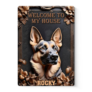 Home Of A Loyal Protector - Dog Personalized Custom 3D Inflated Effect Printed Home Decor Metal Sign - House Warming Gift For Pet Owners, Pet Lovers