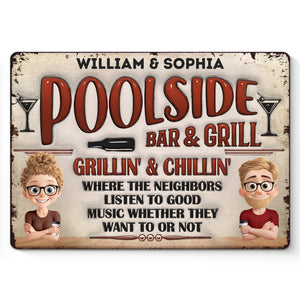 Our House Runs On Laughter And Love - Couple Personalized Custom Home Decor Metal Sign - House Warming Gift For Husband Wife, Anniversary