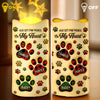 Your Paw Prints Are Forever Etched On My Heart - Memorial Personalized Custom LED Projection Flameless Candle - Sympathy Gift For Pet Owners, Pet Lovers