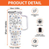 Holding Hands, Holding Hearts - Family Personalized Custom 3D Inflated Effect Printed 40 Oz Stainless Steel Tumbler With Handle - Mother's Day, Gift For Mom, Grandma