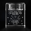 I'm Keeping You Forever Yours - Couple Personalized Custom 3D Crystal Photo Laser Engraved, Crystal Candle Holder - Gift For Husband Wife, Anniversary