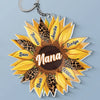 Family Blooms, Heart Glows - Family Personalized Custom Shaped Acrylic Keychain - Mother's Day, Gift For Mom, Grandma