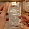 Our Love Story Never Ends - Couple Personalized Custom 3D Crystal Photo Laser Engraved, Crystal Candle Holder - Gift For Husband Wife, Anniversary