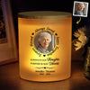Custom Photo Shining Bright In My Heart, Always - Memorial Personalized Custom Printed Glass Jar With LED Candle - Sympathy Gift For Family Members