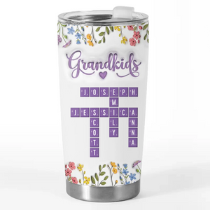 Forever Blessed With Grandkids - Family Personalized Custom 3D Inflated Effect Printed Tumbler - Mother's Day, Gift For Mom, Grandma