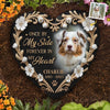 Custom Photo You Left Paw Prints On My Heart - Memorial Personalized Custom Heart Shaped Memorial Stone - Sympathy Gift For Pet Owners, Pet Lovers