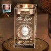 Custom Photo Love Leaves A Memory That Time Cannot Erase - Memorial Personalized Custom 3D Crystal Photo Laser Engraved, Crystal Candle Holder - Sympathy Gift For Family Members