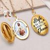 Custom Photo Love Lives Beyond Goodbye - Memorial Personalized Custom Locket Necklace - Sympathy Gift For Family Members