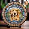 Custom Photo No Greater Companion, No Better Friend - Memorial Personalized Custom 3D Mosaic Faux Stained Glass Print Round Shaped Memorial Stone - Sympathy Gift For Pet Owners, Pet Lovers
