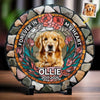 Custom Photo Forever In My Heart - Memorial Personalized Custom 3D Mosaic Faux Stained Glass Print Round Shaped Memorial Stone - Sympathy Gift For Pet Owners, Pet Lovers