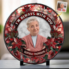 Custom Photo Your Love Lingers In The Little Things - Memorial Personalized Custom Round Shaped Stone With Stand - Sympathy Gift For Family Members
