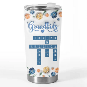 Pieces Of My Heart - Family Personalized Custom 3D Inflated Effect Printed Tumbler - Mother's Day, Gift For Mom, Grandma