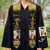 Custom Photo From Dreams To Degrees Congrats Grad - Family Personalized Custom Triangle Graduation Stole - Graduation Gift For Family Members, Siblings, Brothers, Sisters