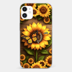 Planted With Love, Blossomed With Grandkids - Family Personalized Custom Clear Phone Case - Mother's Day, Gift For Mom, Grandma