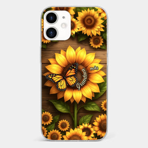 Planted With Love, Blossomed With Grandkids - Family Personalized Custom Clear Phone Case - Mother's Day, Gift For Mom, Grandma