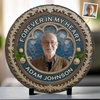 Custom Photo Your Love Still Guides Me - Memorial Personalized Custom Round Shaped Stone With Stand - Sympathy Gift For Family Members