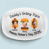 Custom Photo Grill Master, Tiny Tasters - Family Personalized Custom Platter - Father's Day, Gift For Dad, Grandpa