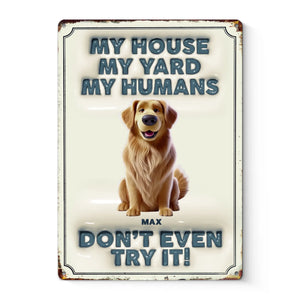 This Home Runs On Paws And Love - Dog Personalized Custom 3D Inflated Effect Printed Metal Sign - House Warming Gift For Pet Owners, Pet Lovers