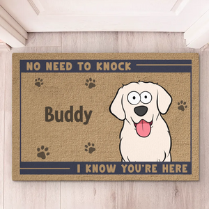 Furry Greeters Ready To Say Hello - Dog Personalized Custom Home Decor Decorative Mat - House Warming Gift For Pet Owners, Pet Lovers